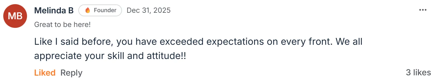 Testimonial from Melinda B.